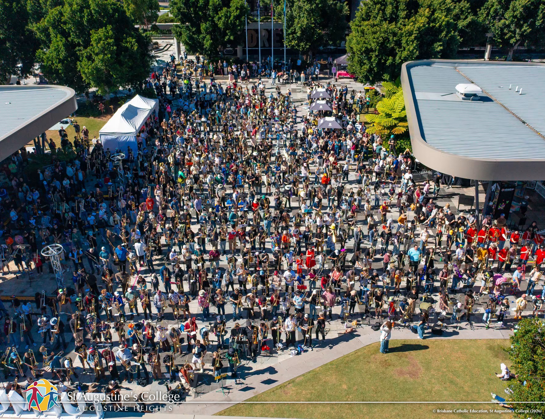 Birdseye View of Trombonists