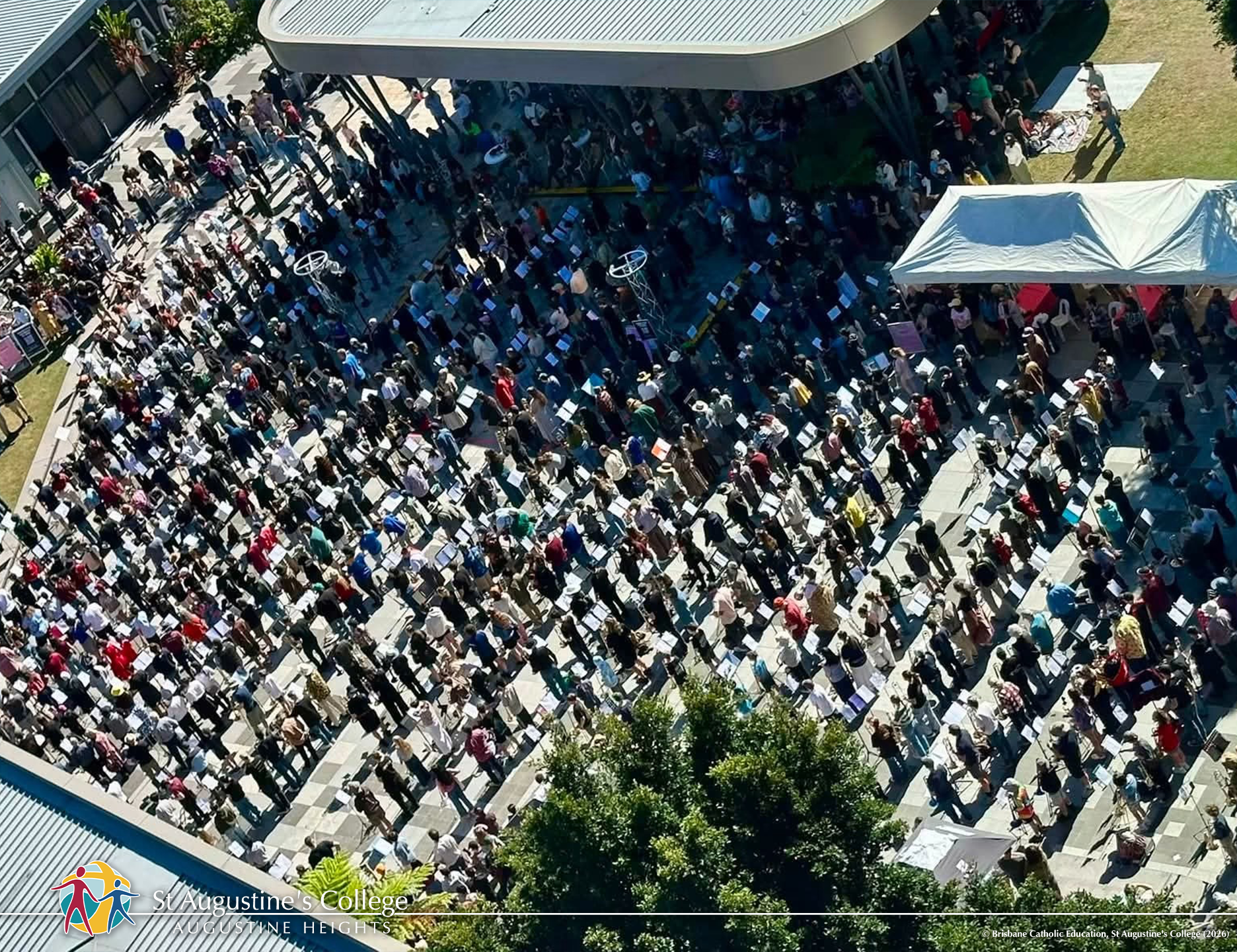 Another top-down view of the musicians