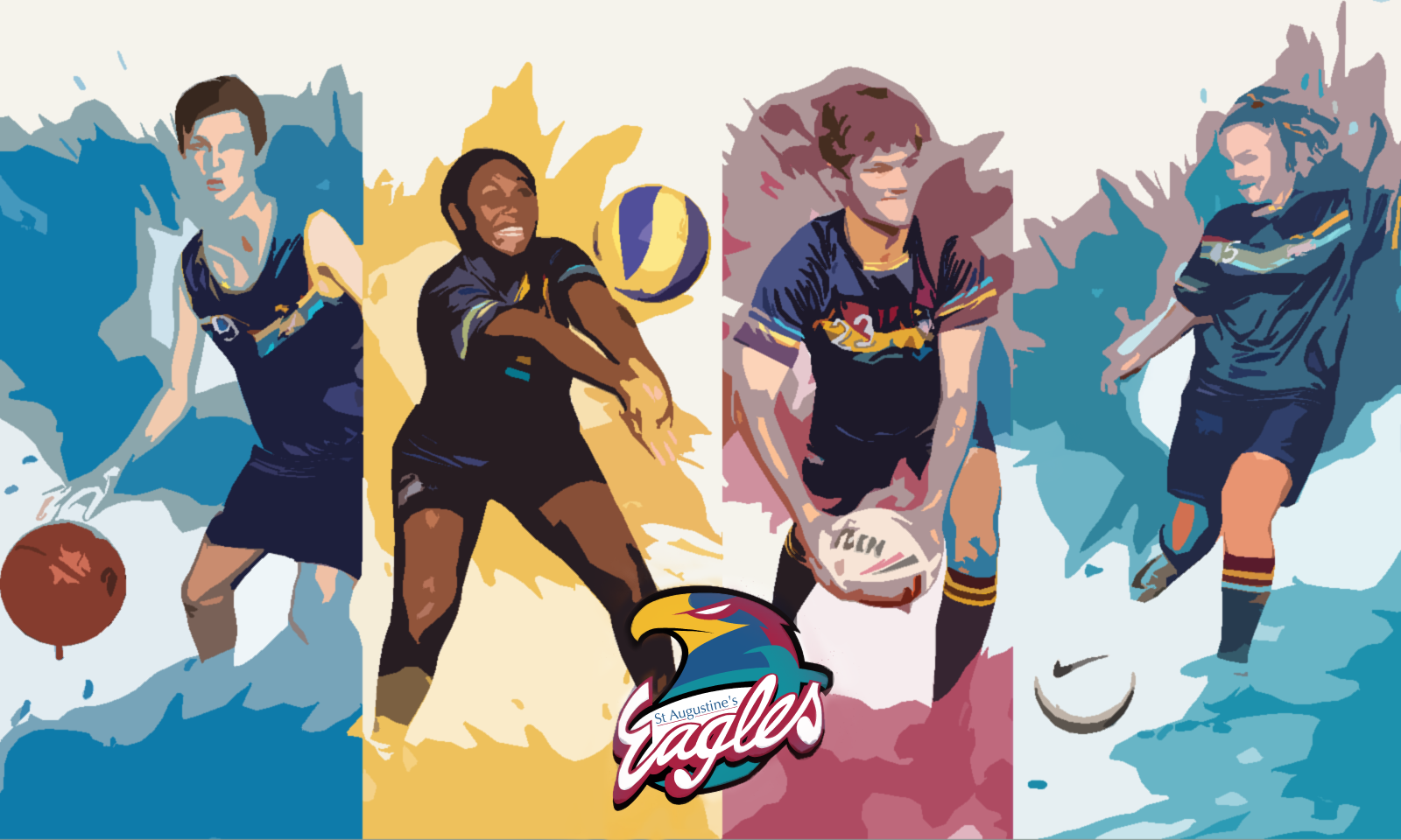 Collage promoting the St Augustine's Eagles.